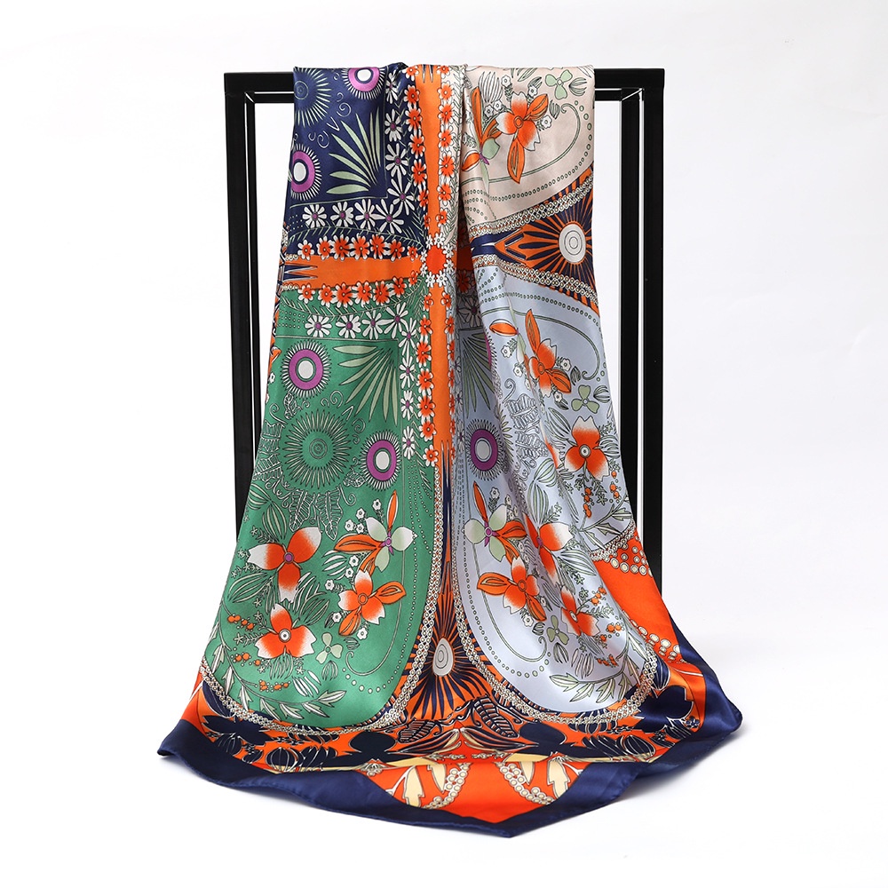 Khăn Choàng Satin Vuông 90CM(35.4inch) Thời Trang WJ1001-58