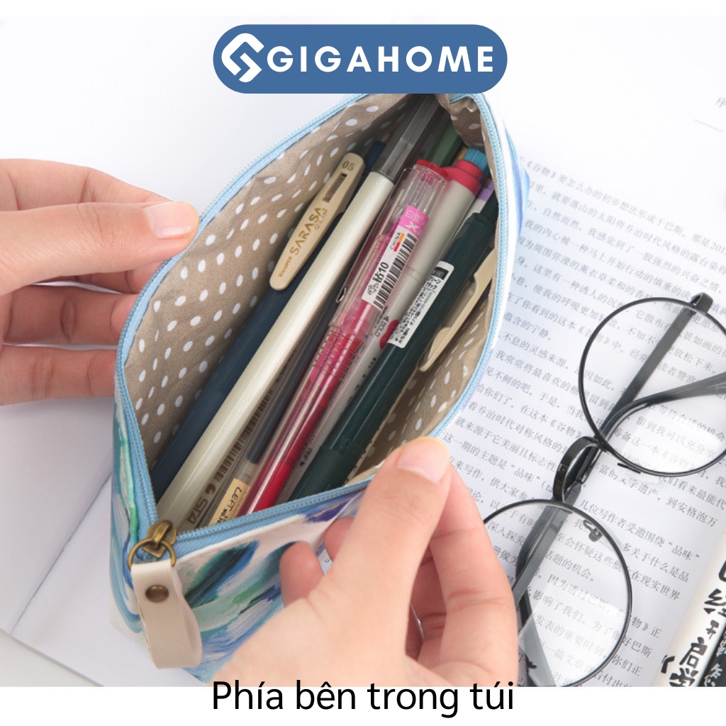 Hộp Bút Da Mềm GIGAHOME Màu Loang Cho Bé Bỏ Đồ Dùng Học Tập 8027
