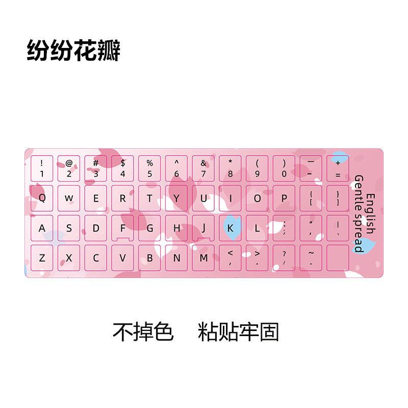Miếng Dán Nút Bàn Phím Laptop / Máy Tính Vẽ Chữ Tiếng Anh Màu Sắc Macaron Xinh Xắn