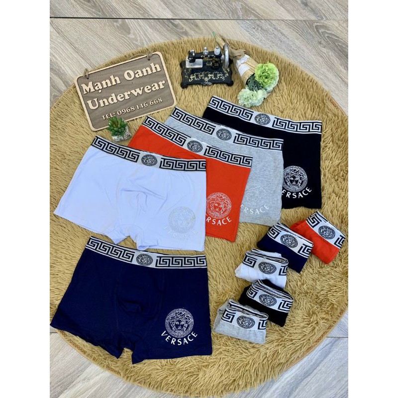 Set 5 sịp boxer nam Ver.Sa.Ce dáng đùi thể thao chất cotton loại 1