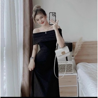 Đầm xốp đuôi cá trễ vai dáng dài phong cách ngọt ngào sexy