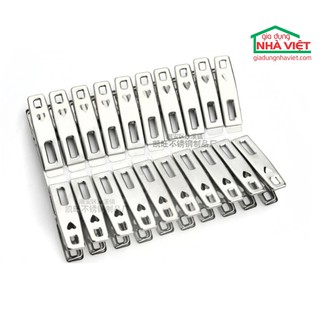 Bộ 10 kẹp phơi quần áo bằng inox 304