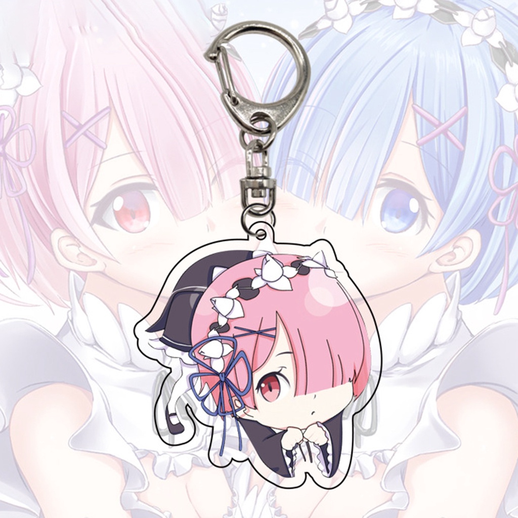 Móc Khóa Hình Nhân Vật Hoạt Hình Arcylic Rem Xinh Xắn