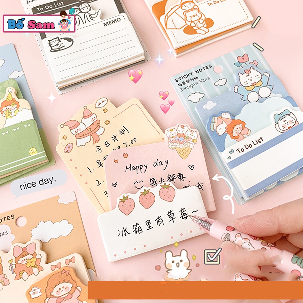 Giấy ghi chú ngộ nghĩnh mẫu mới đáng yêu phong cách Hàn Quốc cute Shop Bố Sam