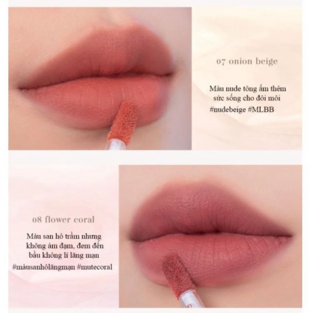 Son Kem Lì, Siêu Mịn Mượt Môi Romand See-Through Matte Tint 3.8g