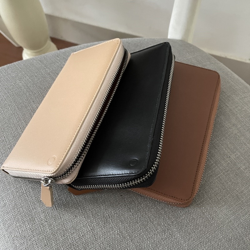 Ví Dây Kéo Da Thật - Hiroki Zipper Wallet ( Đựng vừa điện thoại to )