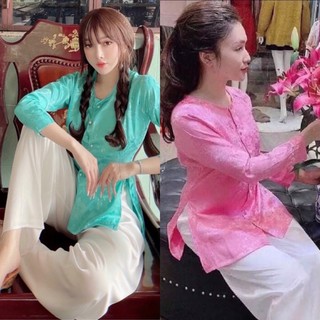 Đồ lam đi chùa # bà ba gấm cao cấp, có lẻ áo và quần# đồ bộ nữ # quần áo