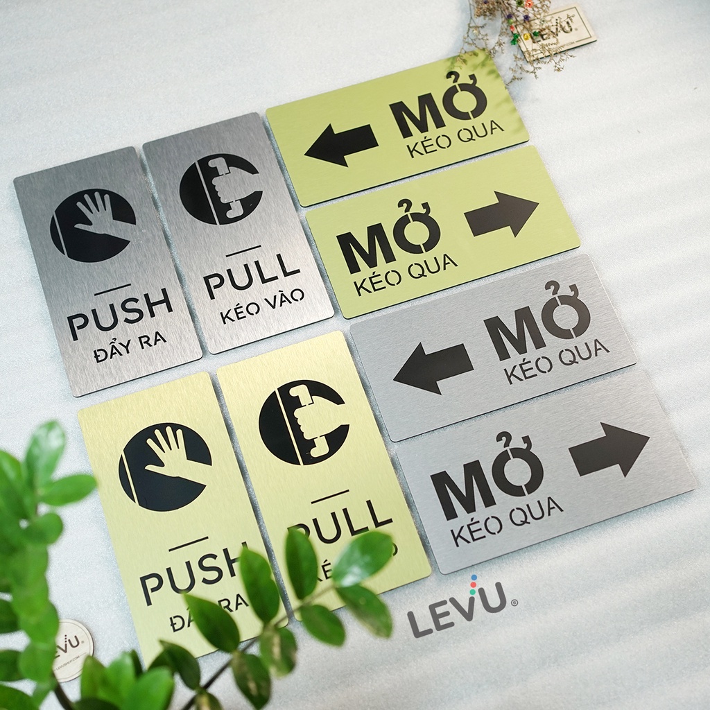 Bảng decor cửa pull push kéo vào đẩy ra bằng hợp kim nhôm aluminium
