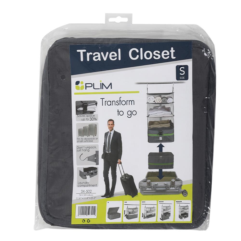 HomeBase PLIM Túi vải sắp xếp đồ đi du lịch Size S C64xR430xS30cm màu xám