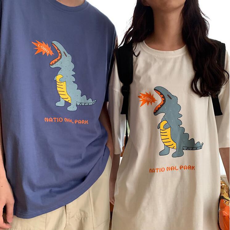 Áo Thun Ngắn Tay In Hình Quái Vật 3 Màu Phong Cách Hàn Quốc Dành Cho Nam M-2Xl