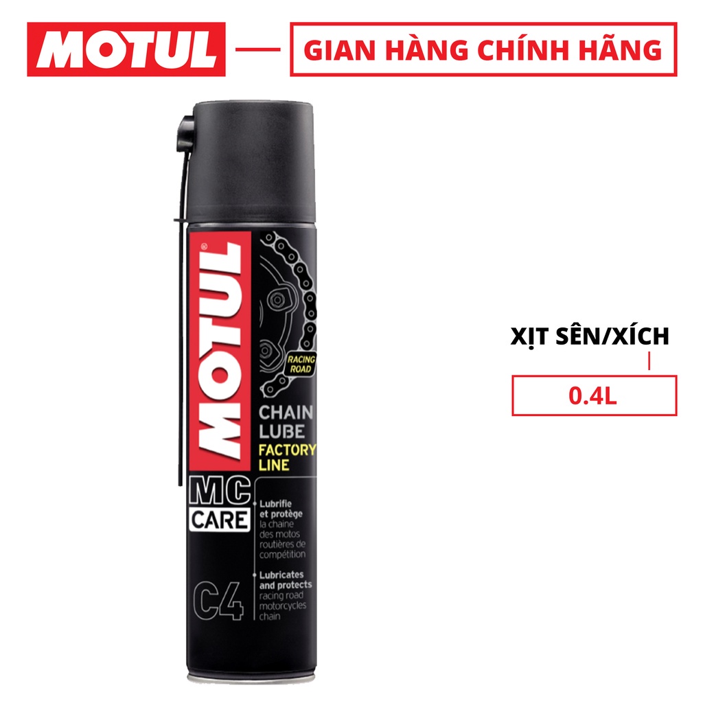 Xịt dưỡng sên / xích Motul C4 Chain Lube Factory Line 400ml