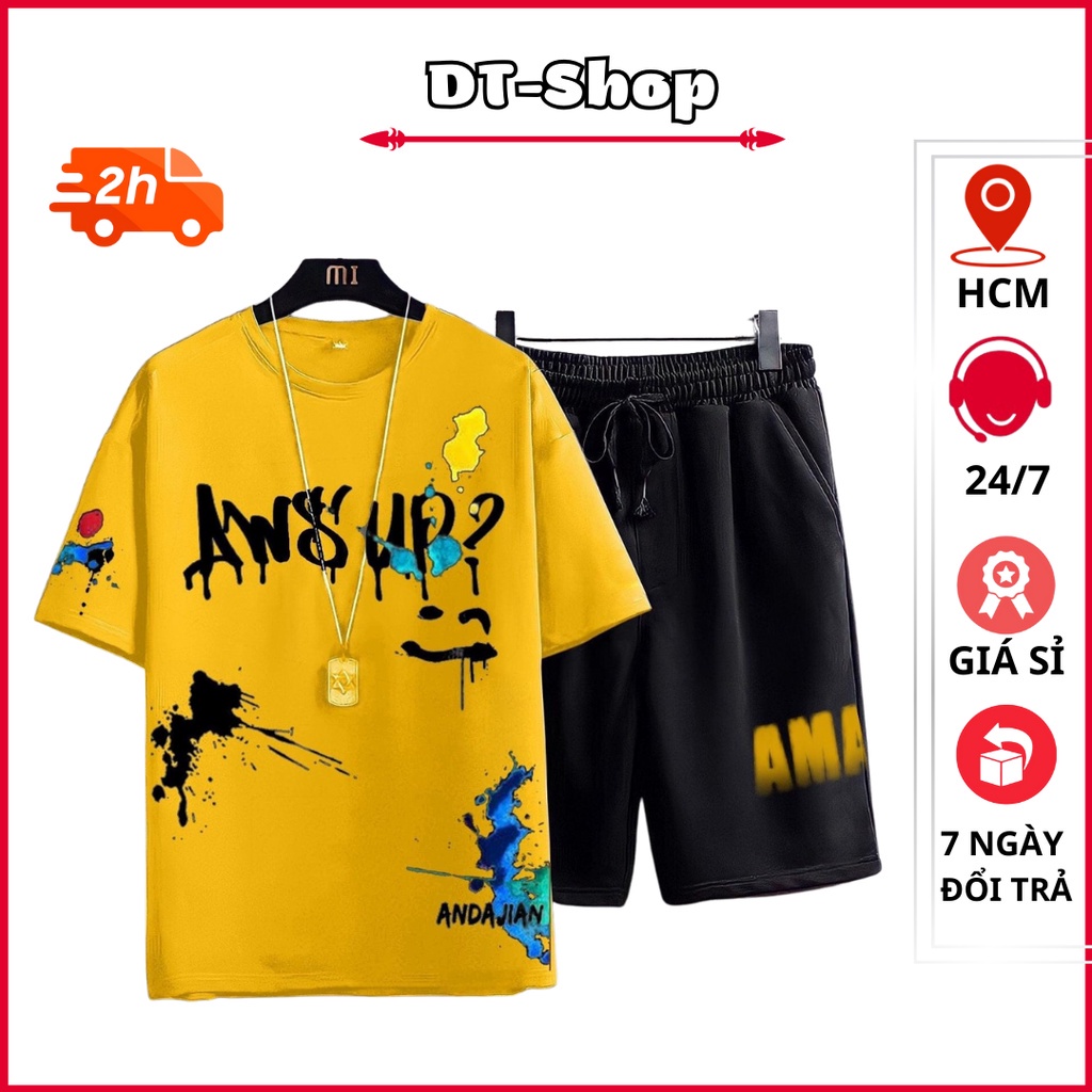 Đồ bộ nam hè FREESHIP Set đồ thể thao nam mặc nhà Phối màu đẹp chất thun thoáng mát mẫu mới 2023 Họa tiết bắt mắt