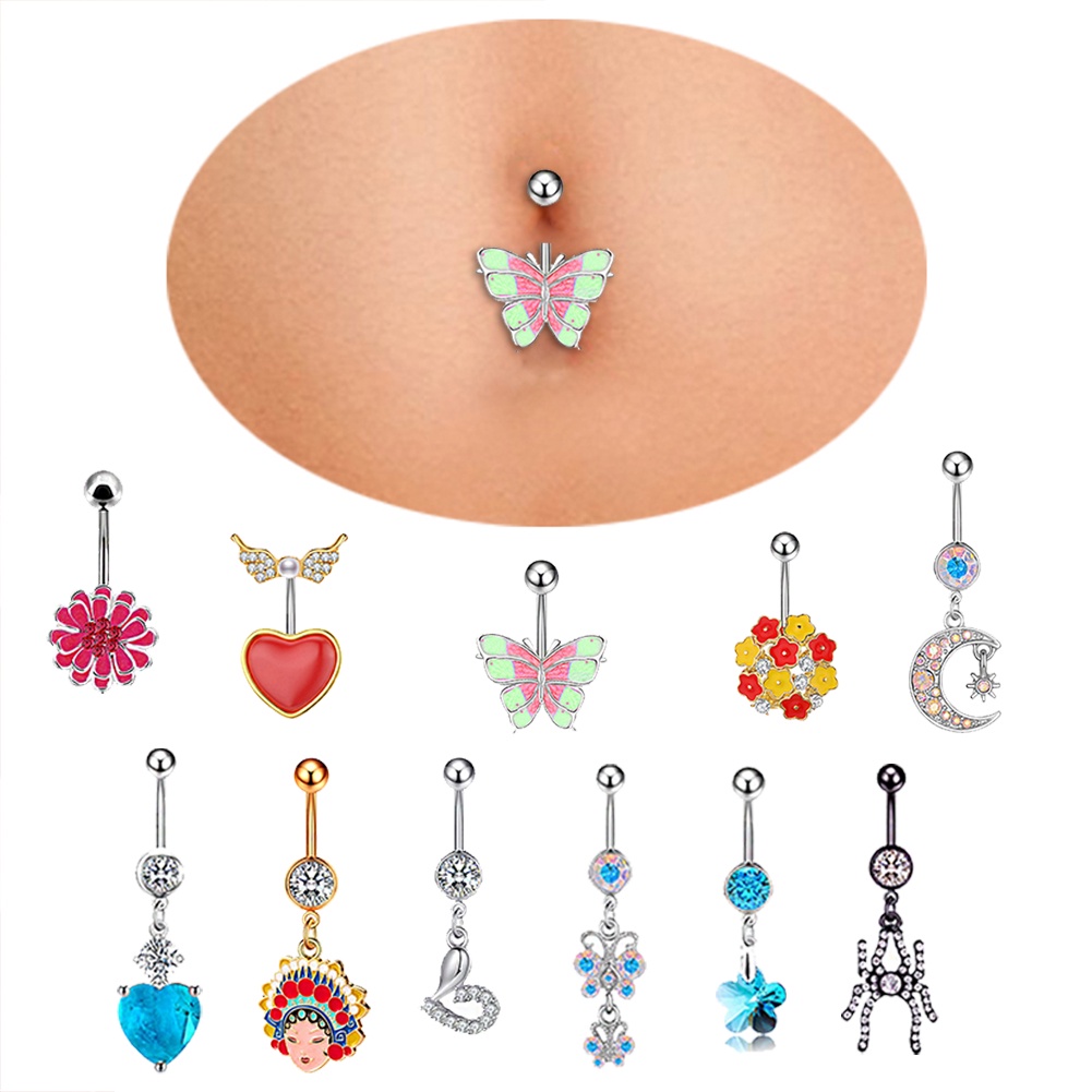 Khuyên Rốn Hình Bướm Nhiều Màu