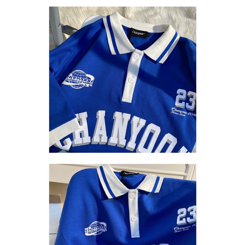 Áo Thun Polo Form Rộng Tay Lỡ Unisex Nam Nữ CHANYOOU Siêu Đẹp Camshop