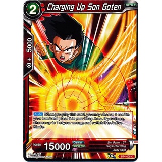 Thẻ bài Dragonball - TCG - Charging Up Son Goten / BT4-008'