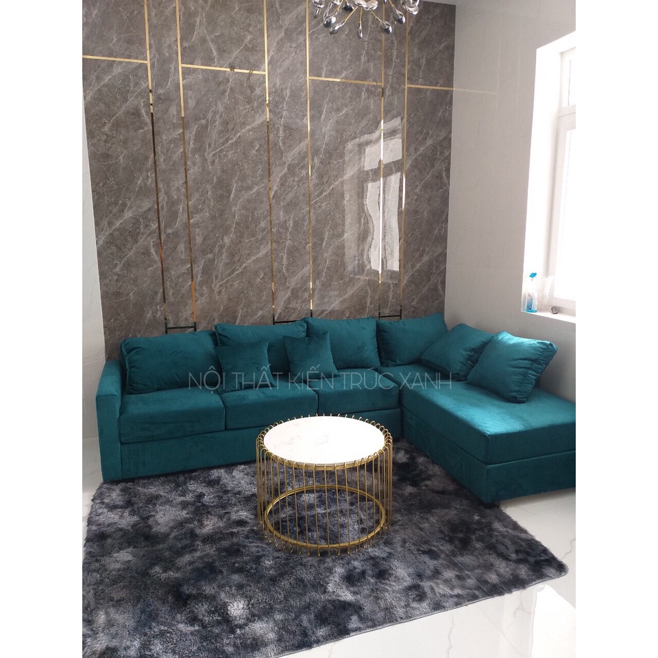 Bàn sofa,bàn trà lồng chim, sơn tĩnh điện, mặt đá vân mây dày 14mm