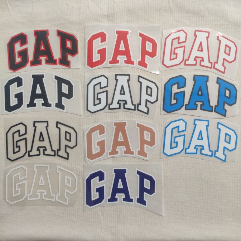 Hình dán nhiệt đủ size - logo Gap nhiều mẫu set 1