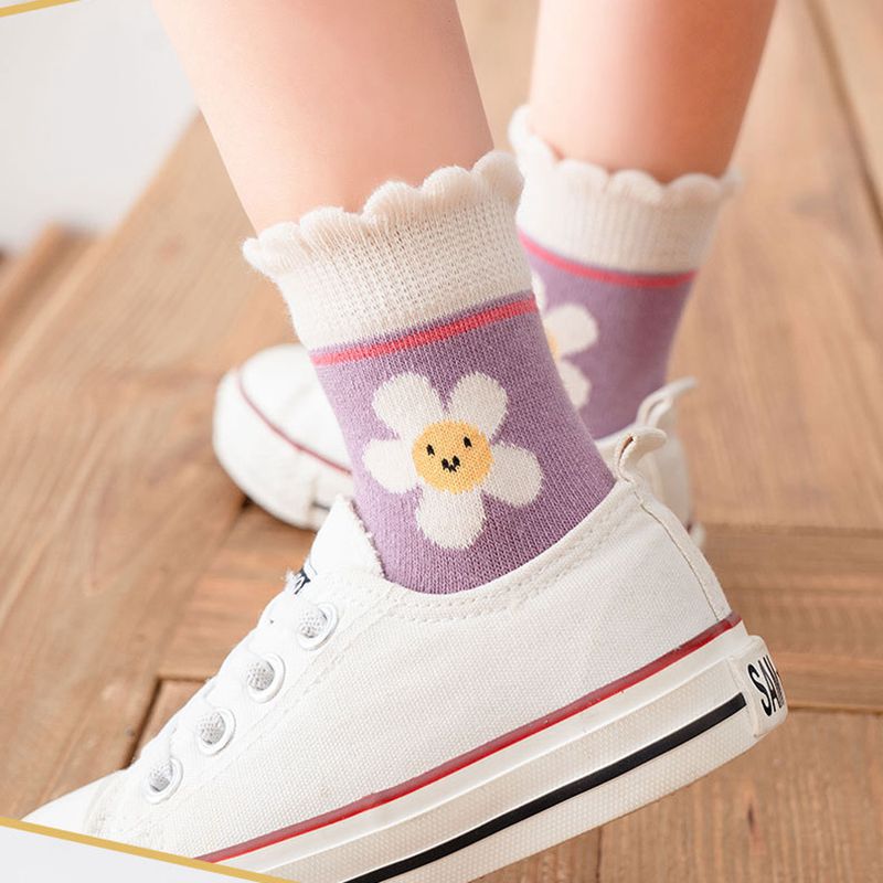Set 5 đôi vớ cotton thoáng khí dễ thương dành cho các bé 1-12 tuổi