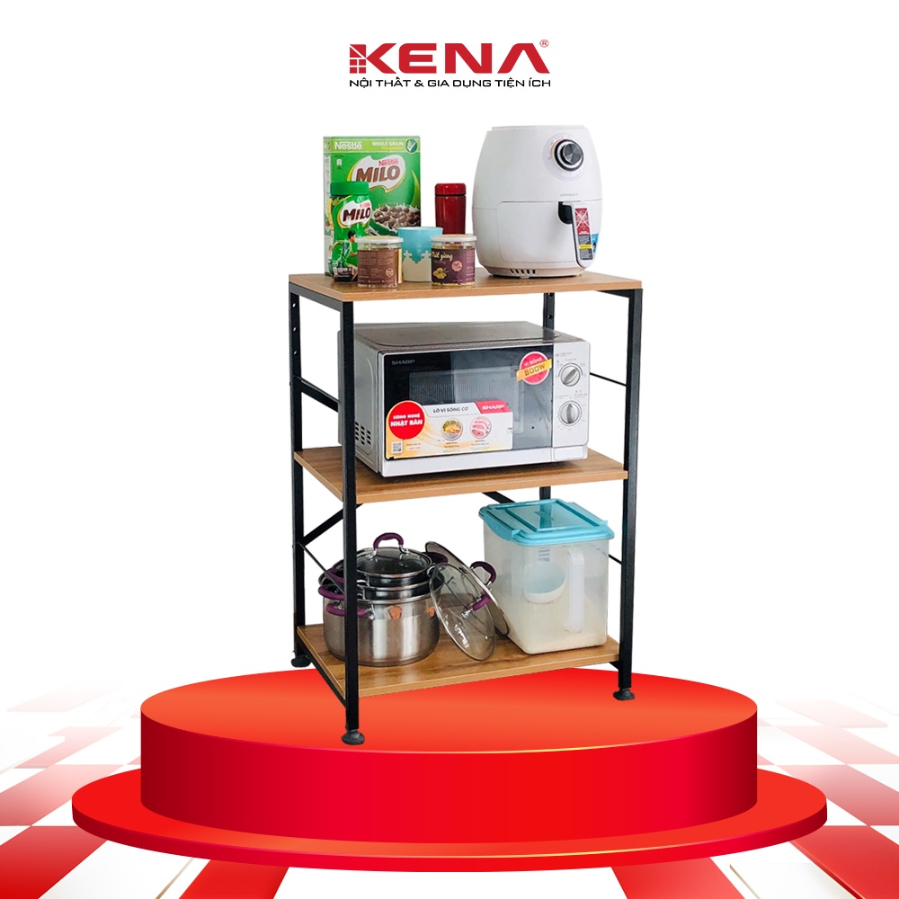 Kệ để lò vi sóng, kệ để nồi chiên không dầu KENA phủ sơn tĩnh điện cao cấp chống gỉ KN 173