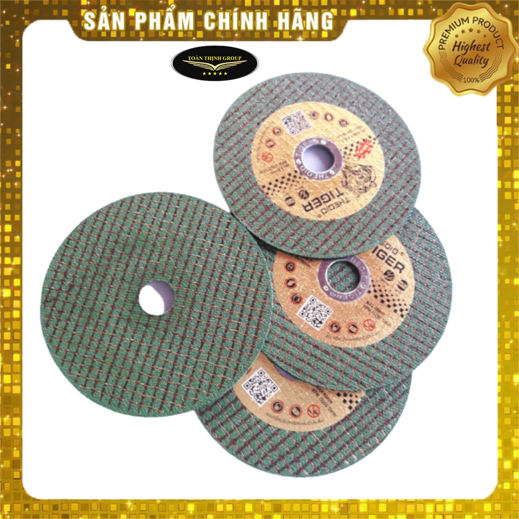 Đá Cắt Sắt, Inox Hiệu TIGER 100mm, 125mm Hàng Chính Hãng - Cắt Siêu Nhanh, Siêu Bén, Lâu Tan Đá