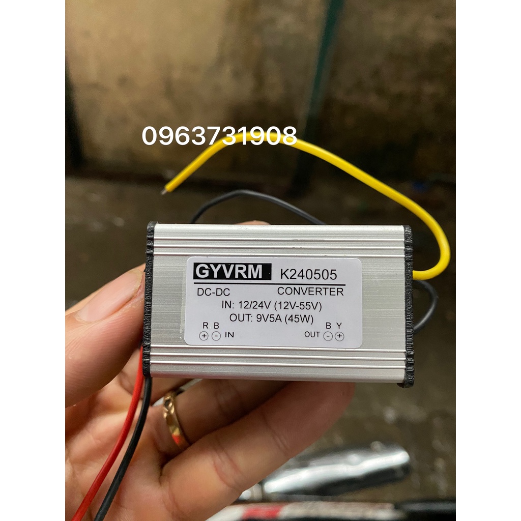 Bộ đổi điện DC 12V xuống 9V 5A chống nước