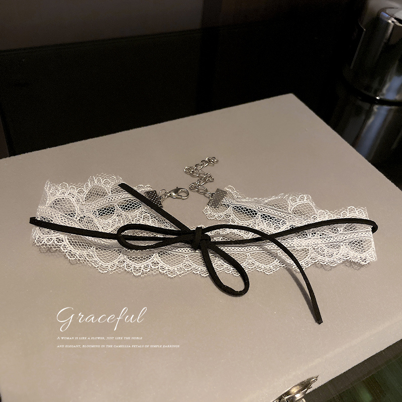 Vòng Cổ Vải Ren Họa Tiết Hoa Đính Đá Sang Trọng Cho Nữ