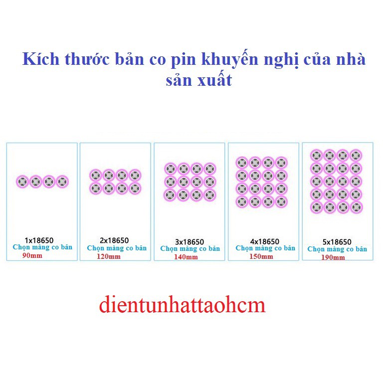 MÀNG CO NHIỆT PVC CÁCH ĐIỆN BỌC CELL PIN 18650