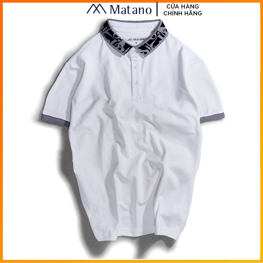 Áo phông polo nam có cổ MATANO - Áo thun nam cổ trụ bẻ, vải cá sấu cotton cao cấp, bo cổ dệt họa tiết loang đẹp mắt 029