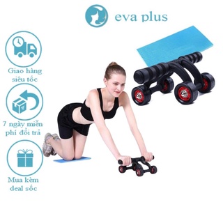 Con Lăn Tập Cơ Bụng  4 Bánh - Dụng Cụ Tập Gym Tại Nhà