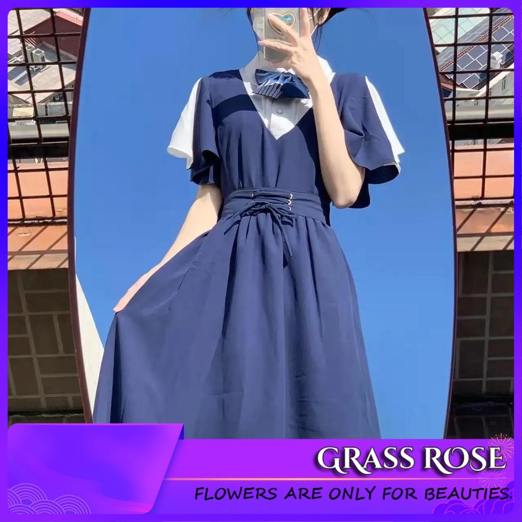 Đầm Chiffon Dài Phối Màu Sắc Tương Phản Thời Trang Mùa Hè Cho Nữ
