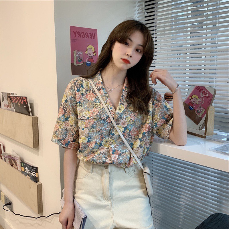 Áo Sơ Mi Chiffon Nữ Họa Tiết Hoa Thời Trang Phong Cách Retro | BigBuy360 - bigbuy360.vn
