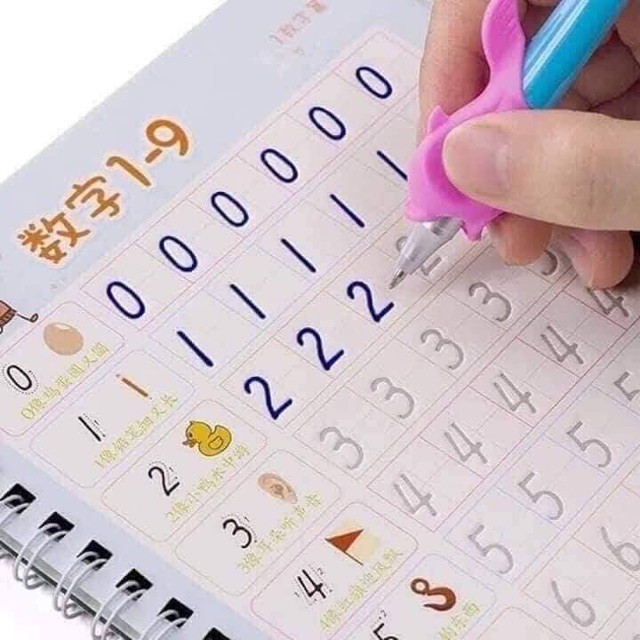 set 3 quyển vở tập viết vẽ CHỮ, SỐ, TRANH cho bé kèm bút , ngòi và đệm bút