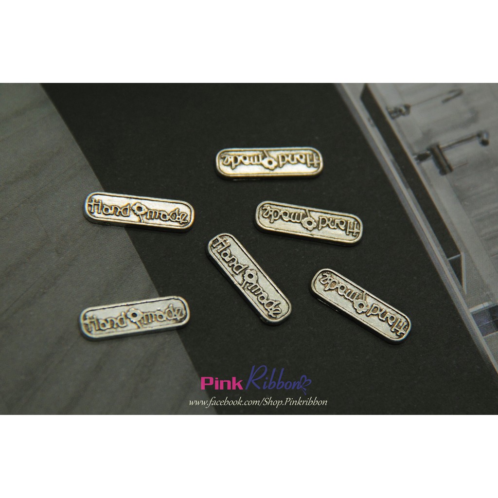 Bảng chữ kim loại mạ bạc Chữ &quot;handmade&quot;, &quot;nature&quot; - SET 5C