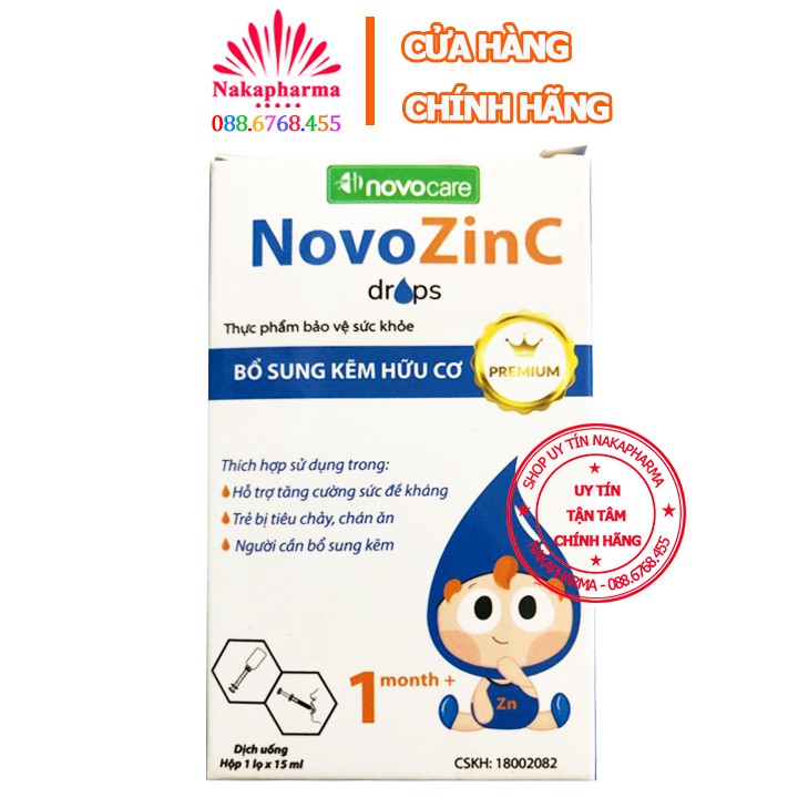 Nhỏ giọt NovoZinc Drops – Giúp bổ sung kẽm hữu cơ, giảm biếng ăn, tiêu chảy và rối loạn tiêu hóa, tăng hấp thu Novo ZinC