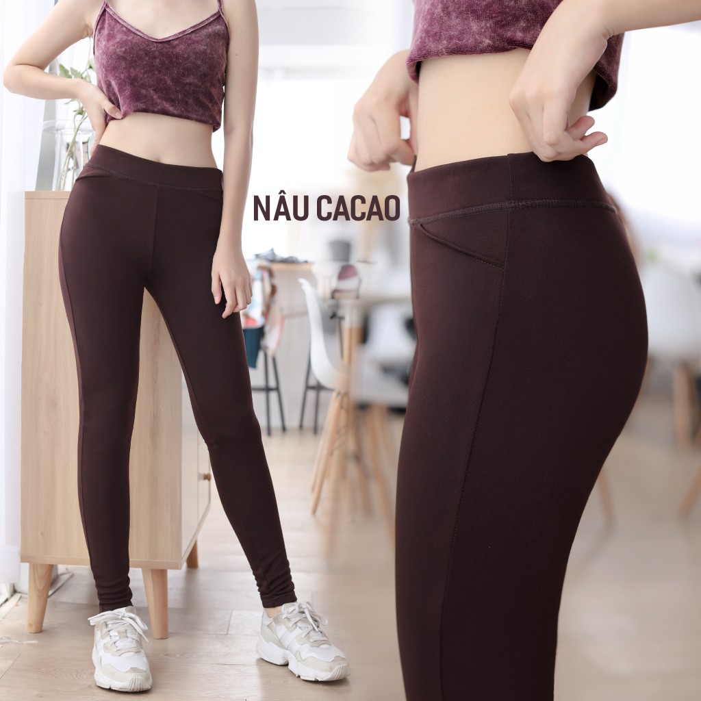 Quần legging thời trang MORI NÂU CACAO