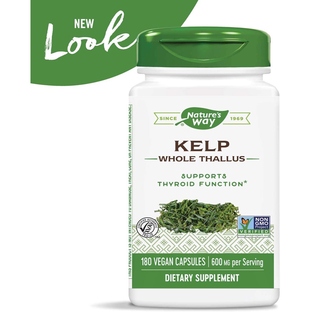 Nature's Way Kelp Support Thyroid Function 600mg - Viên uống hỗ trợ tuyến giáp 180 viên