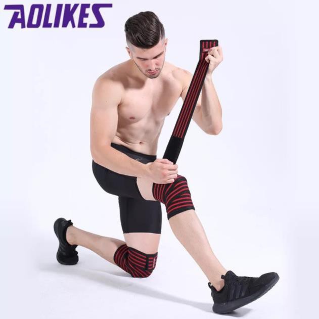 [Freeship] Bó Gối Dây Quấn Gối Bảo Vệ Đầu Gối Phụ Kiện Gym Aolikes Cao Cấp (2 Chiếc) (7165) - Chính Hãng