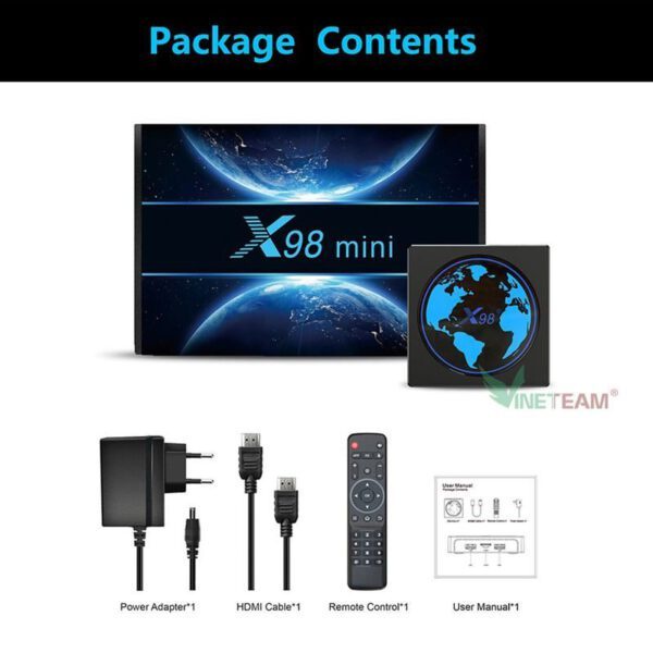 Androi TV Box Vinetteam X98 Mini S905W2 Android 11 2GB /16GB và 4GB /16GB bộ nhớ trong