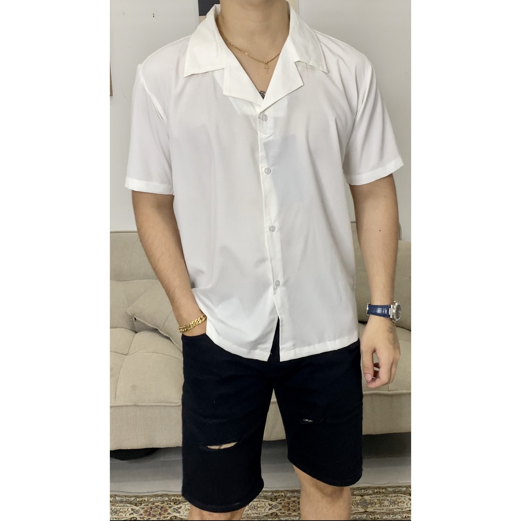 Áo Sơ Mi Nam Nữ Trơn Ngắn Tay Unisex Hàn Quốc Chất Cotton Thoáng Mát Trending phù hợp Đi Chơi và Đi Làm | BigBuy360 - bigbuy360.vn