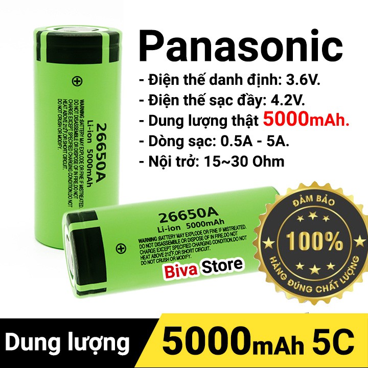 Pin Sạc Pana 26650A ( Pin 26650 ) Dung Lượng 5000 mAh