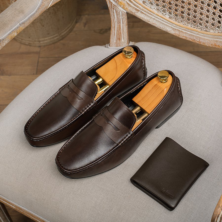 Giày lười da LAFORCE Penny Loafer nam GNLA21.6-N Tặng Tất Nam Cao Cấp