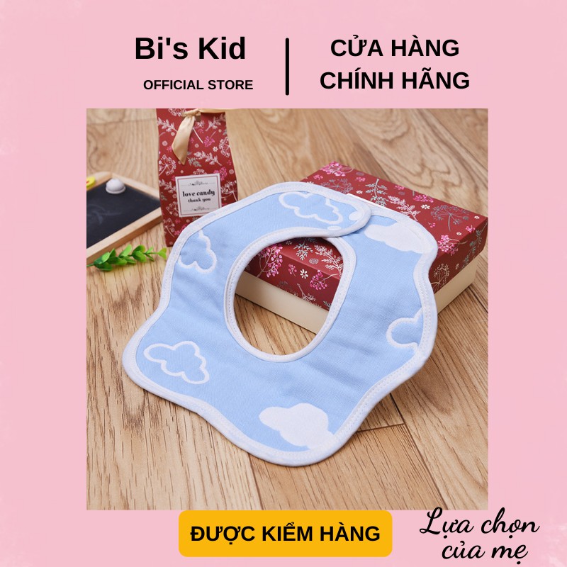 Yếm cho bé 📌FREESHIP📌 yếm xoay 360 độ  6 lớp vải xô dày dặn đeo 2 mặt cho bé yêu ăn dặm KT 28x28cm