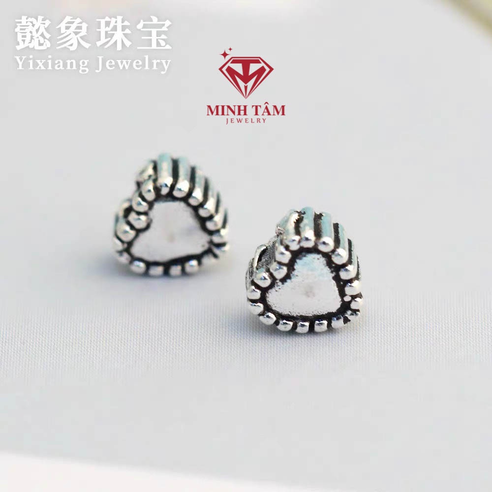 Charm  hình trái tim bạc S925