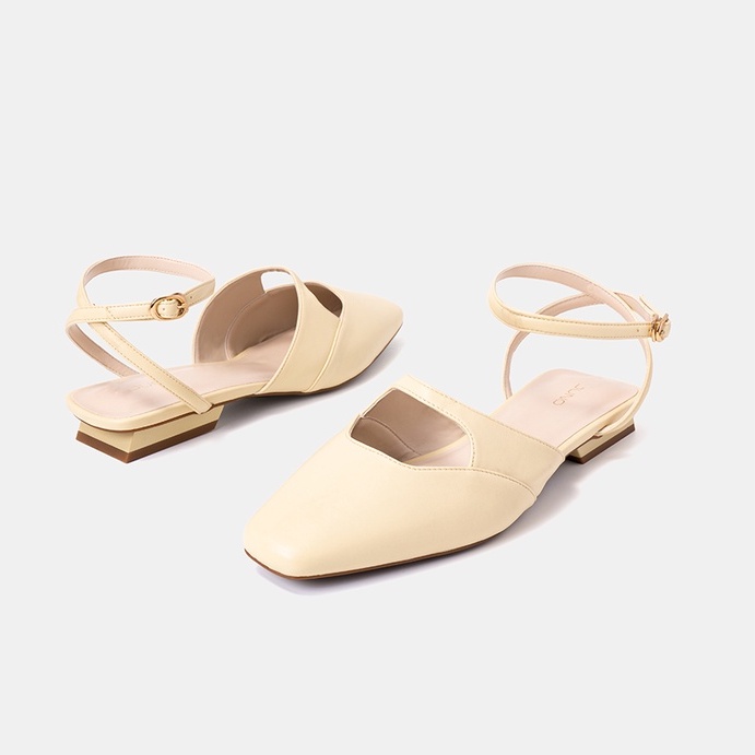 Giày Búp Bê Nữ 3cm Thời Trang JUNO Mũi Vuông Quai Mảnh BB03089