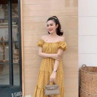 Váy maxi bi tầng trễ vai - Mặc đc 2 kiểu