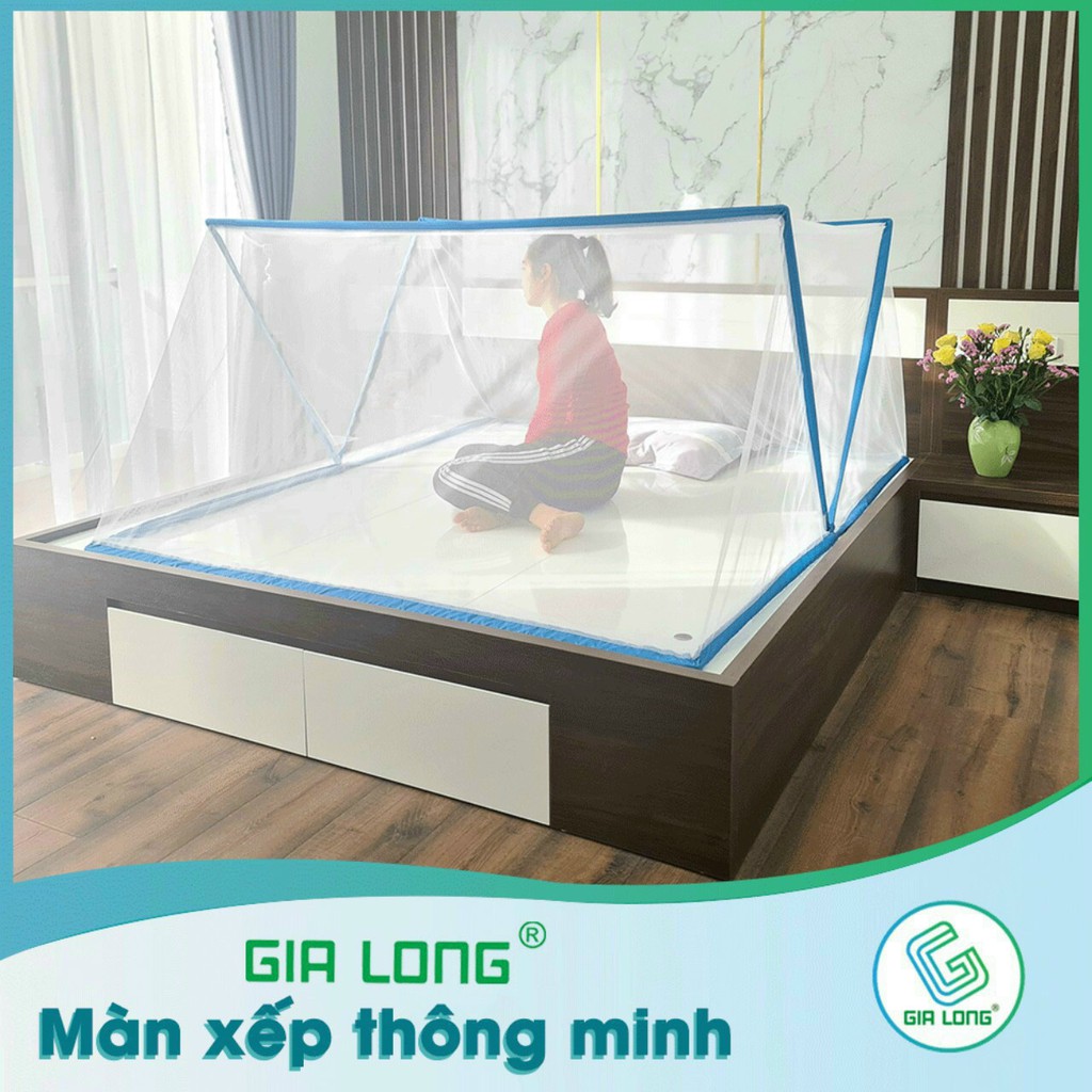 Mùng xếp gấp gọn thông minh chống muỗi Gia Long - Màn xếp thông minh gấp gọn chống muỗi