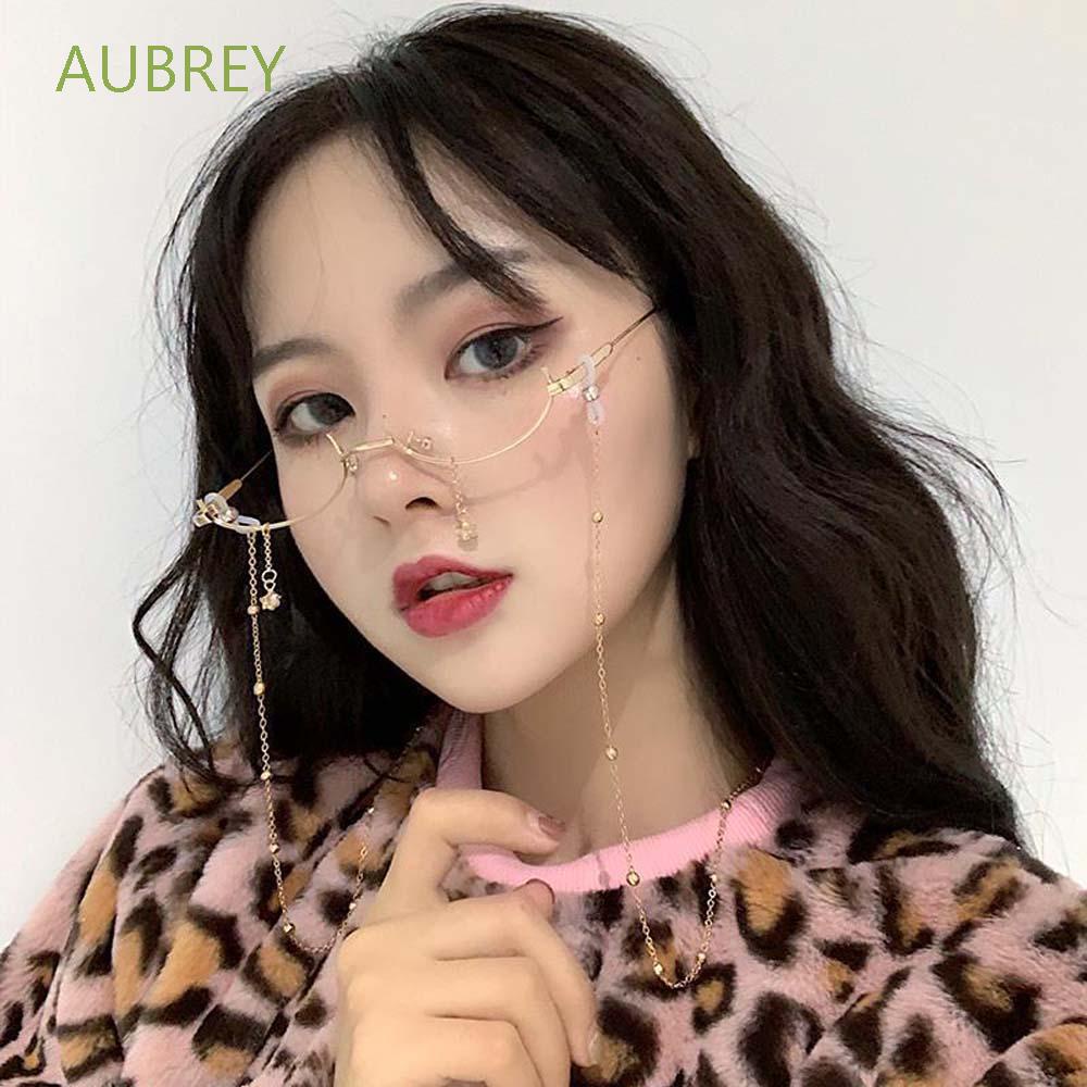 Gọng kính kim loại không tròng thiết kế nửa phía dưới / dây giữ phong cách hàn quốc sành điệu
