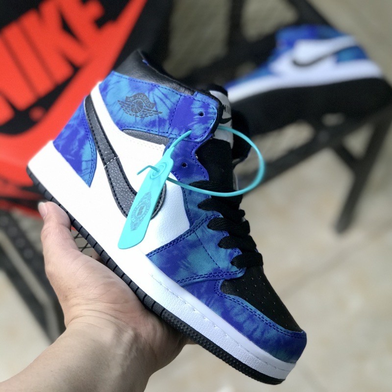 Ảnh thật giày bóng rổ jordan1 Hight tie full box bill