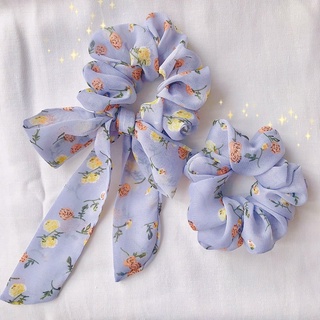 Bow scrunchie - dây buộc tóc voan hoa nàng thơ🧚🏻‍♀️