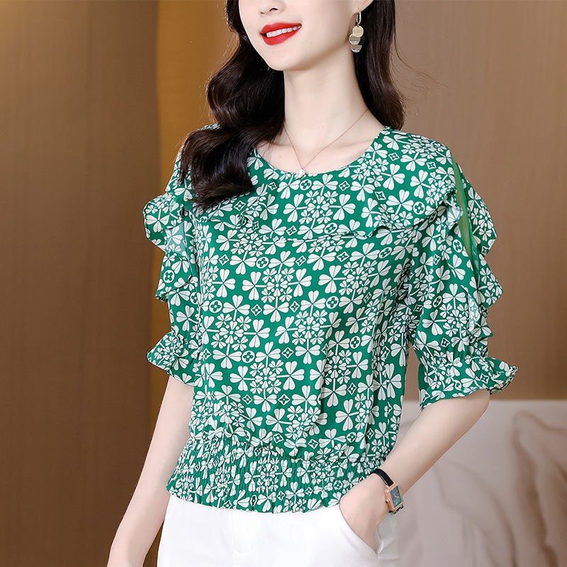Áo kiểu nữ kẻ tay phồng cổ bó vuông áo nữ bánh bèo hở vai - Chất liệu mềm mịn siêu thấm hút mồ hôi